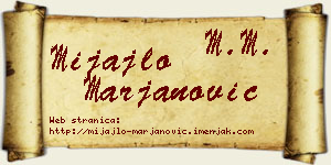 Mijajlo Marjanović vizit kartica